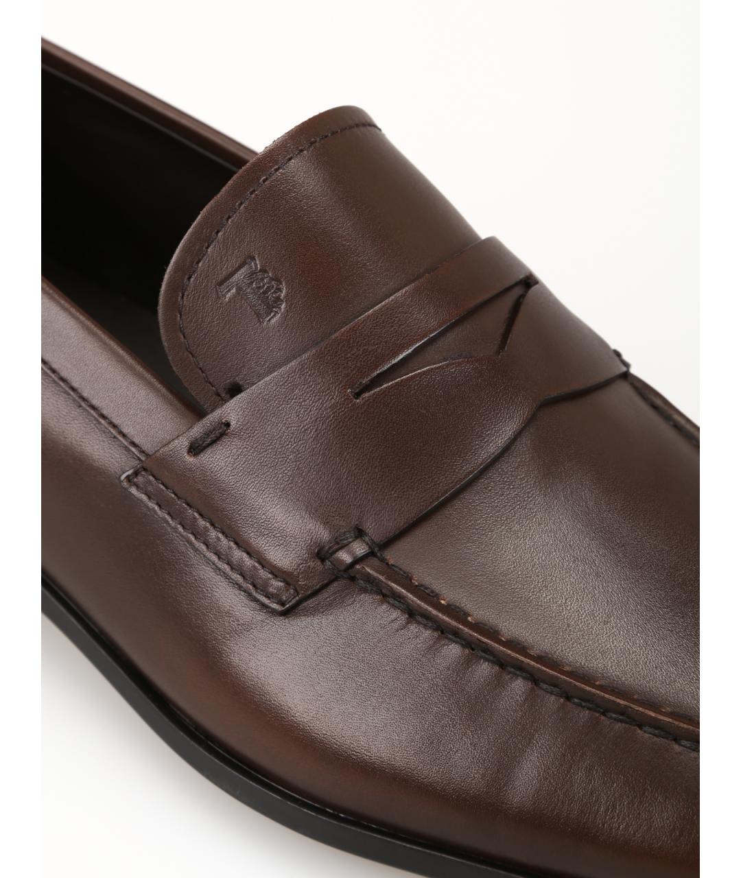 TOD'S Коричневые кожаные лоферы, фото 3