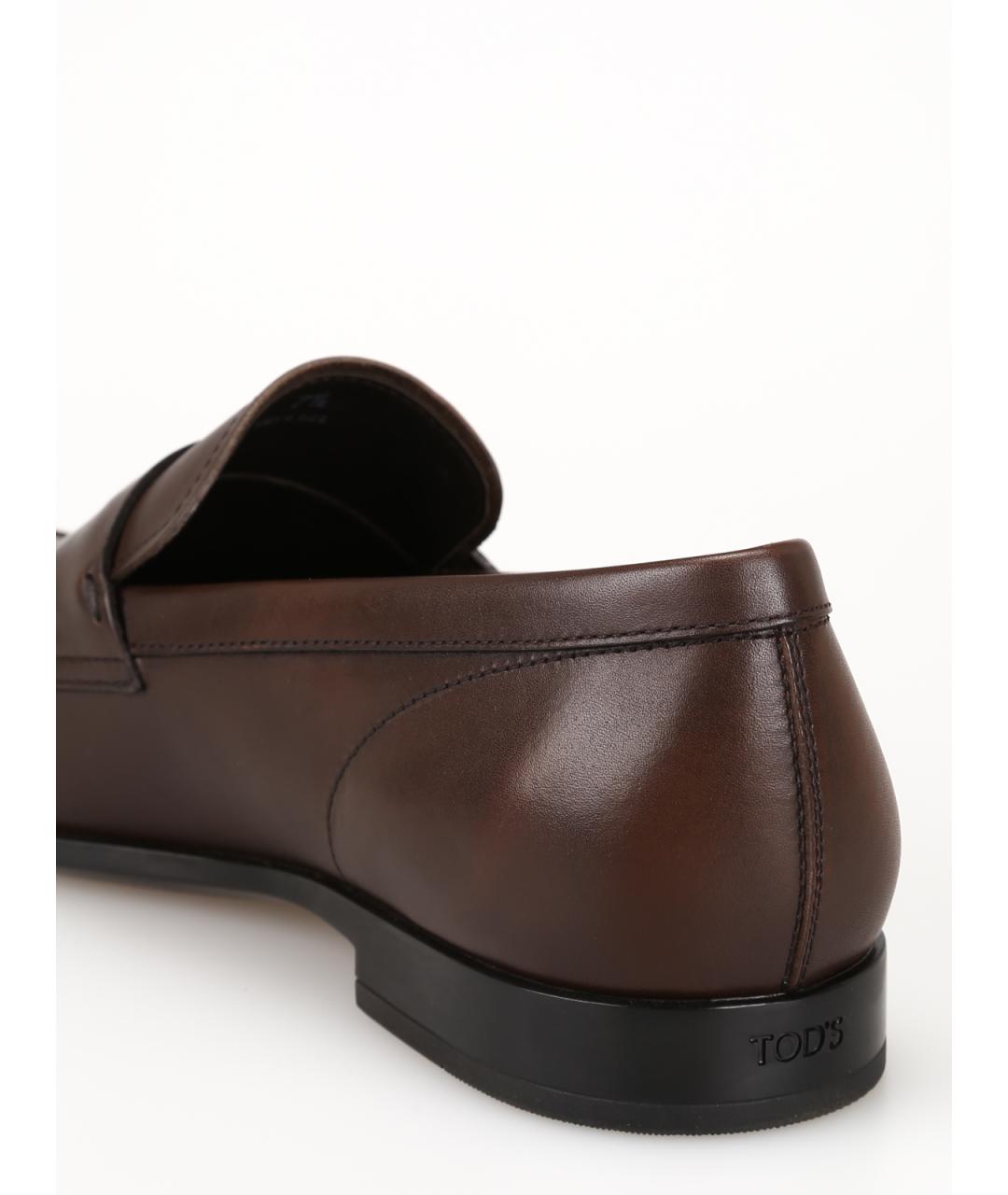 TOD'S Коричневые кожаные лоферы, фото 4