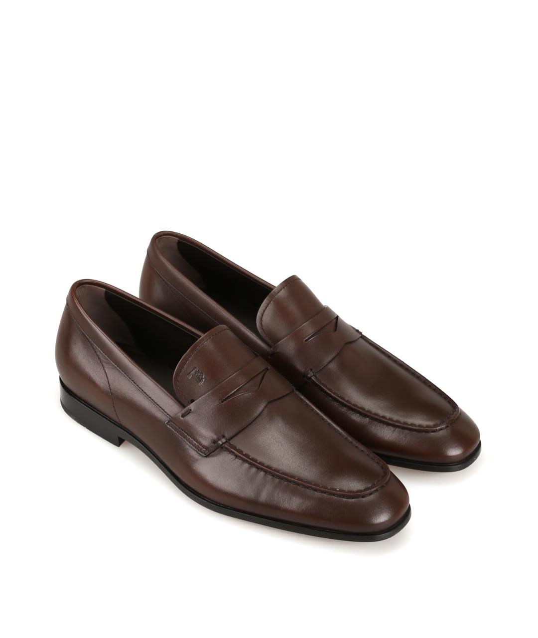 TOD'S Коричневые кожаные лоферы, фото 2