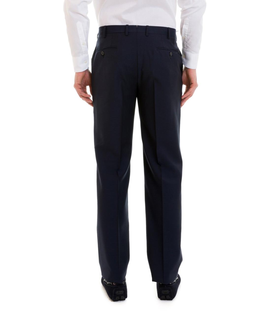 BRIONI Синие шерстяные классические брюки, фото 4