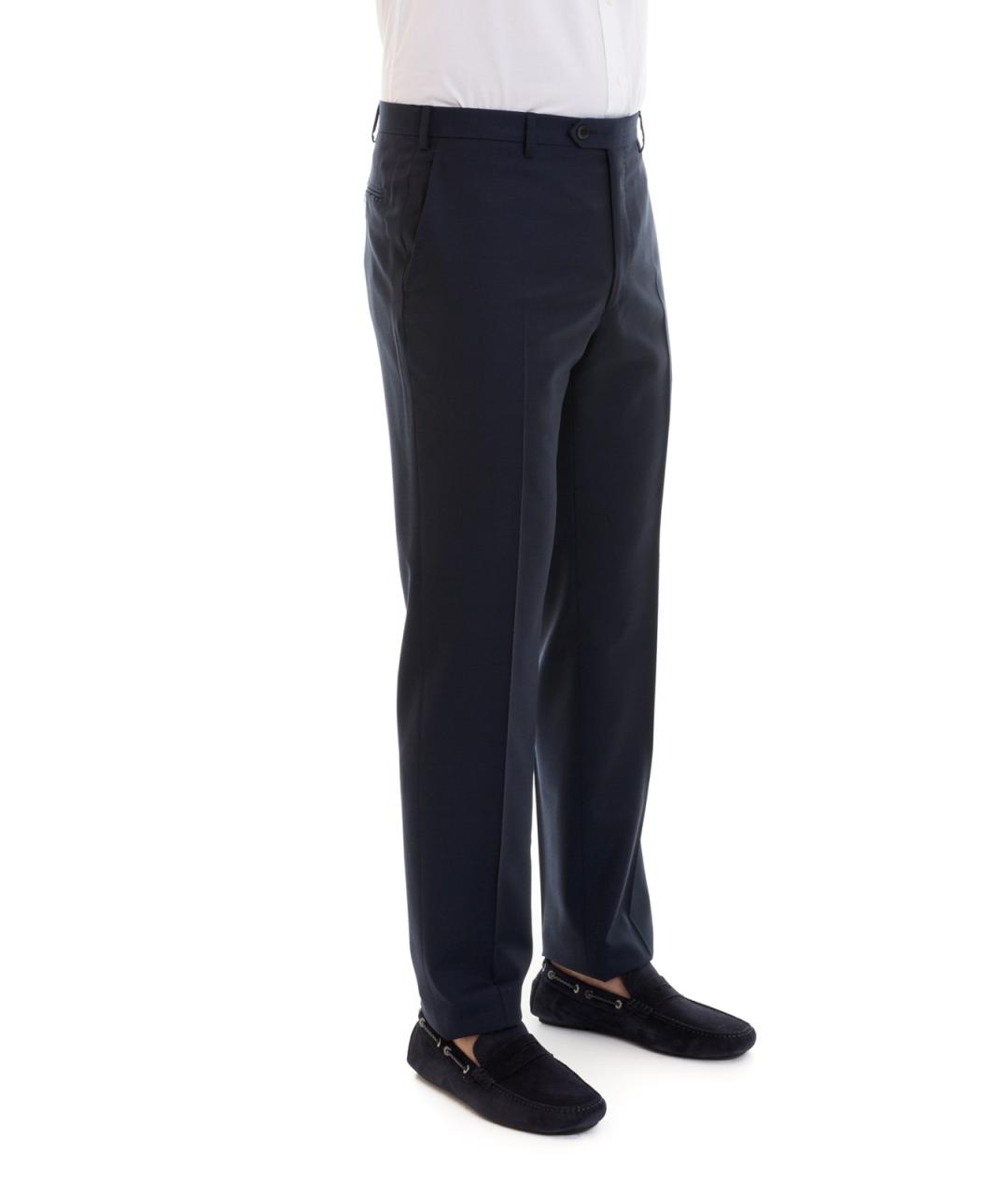 BRIONI Синие шерстяные классические брюки, фото 3