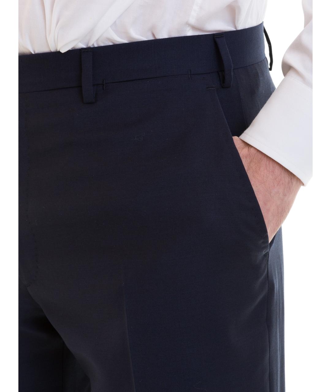 BRIONI Синие шерстяные классические брюки, фото 5