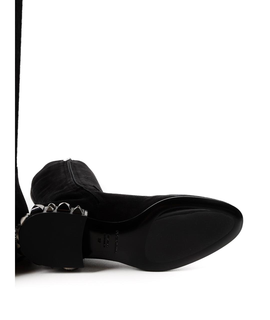 DOLCE&GABBANA Черные замшевые сапоги, фото 5