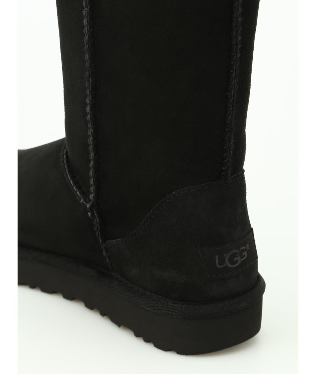 UGG AUSTRALIA Черные нубуковые сапоги, фото 4