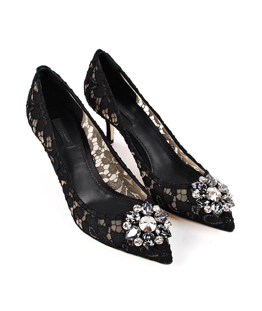 DOLCE&GABBANA Черные текстильные туфли, фото 2
