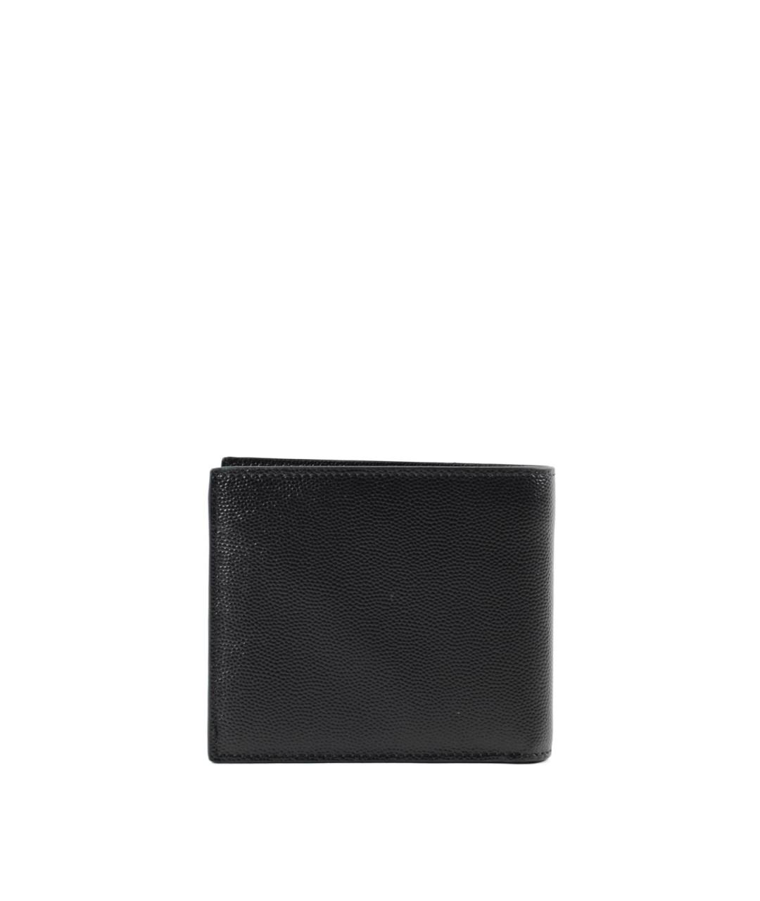SAINT LAURENT Черный кожаный кошелек, фото 3