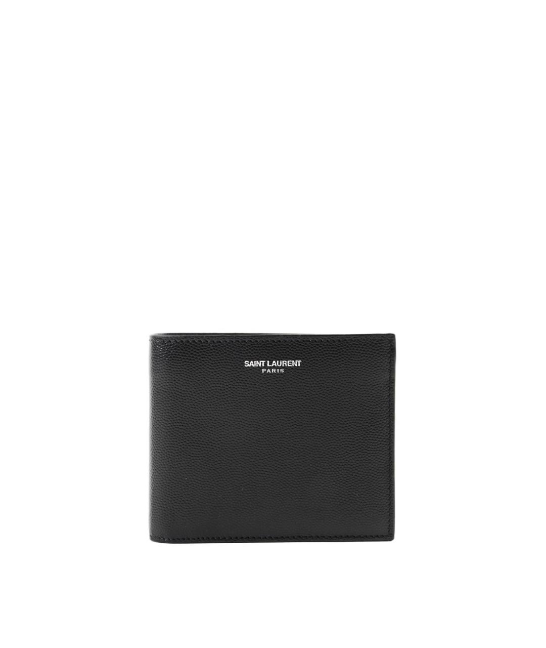 SAINT LAURENT Черный кожаный кошелек, фото 1