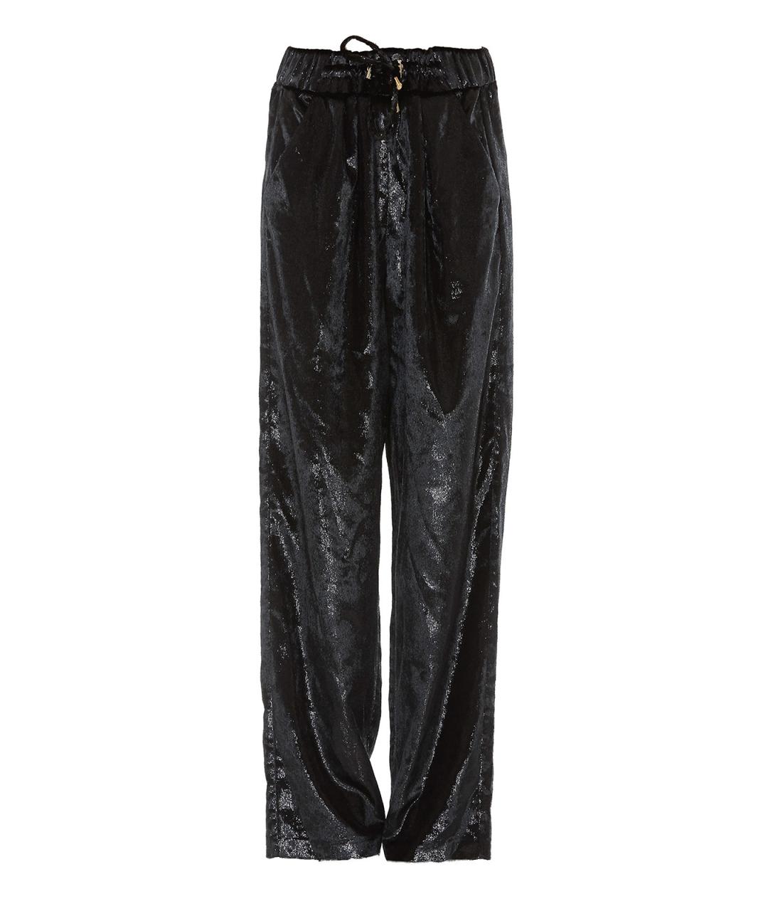 BALMAIN Черные полиэстеровые прямые брюки, фото 1