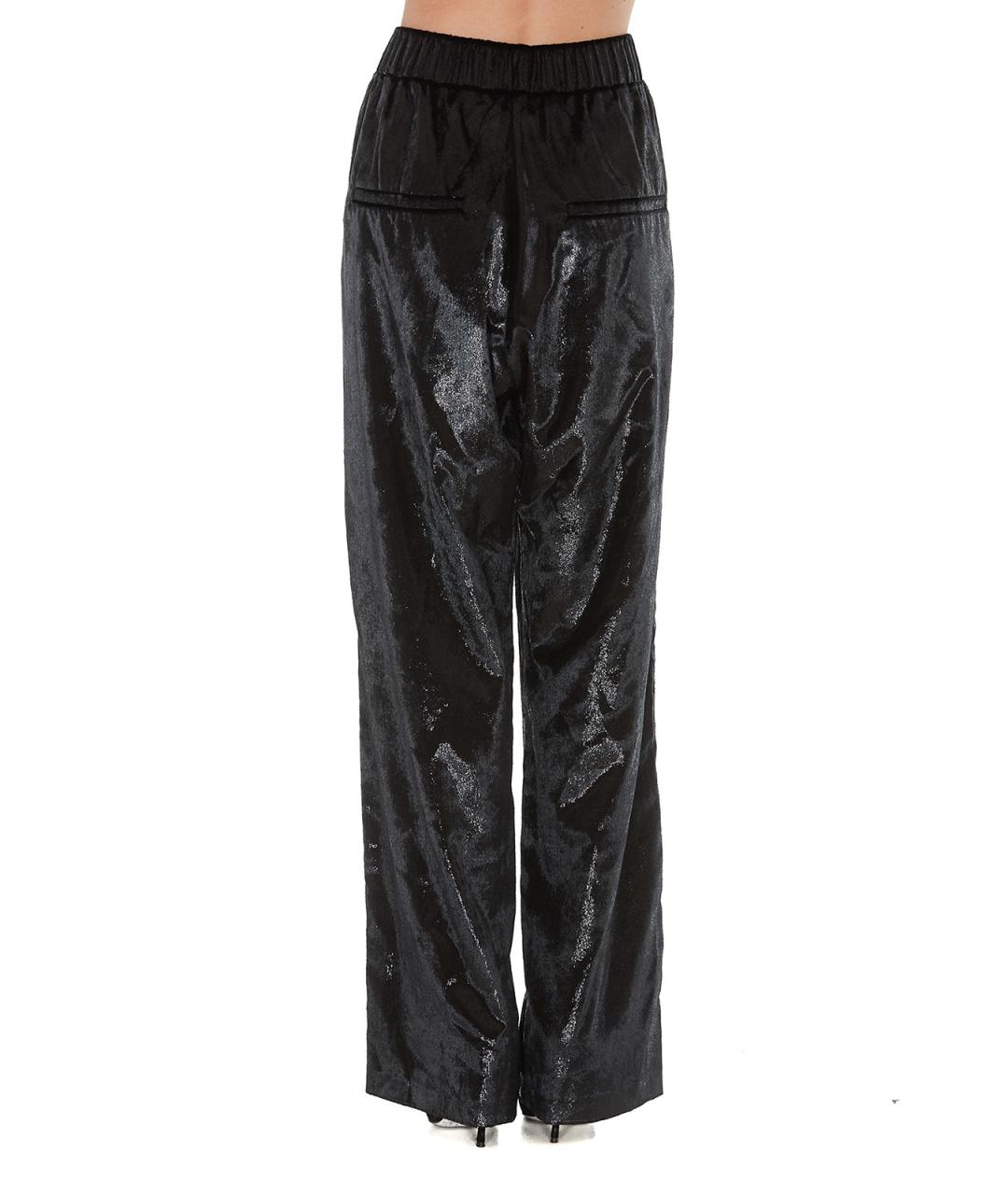 BALMAIN Черные полиэстеровые прямые брюки, фото 4