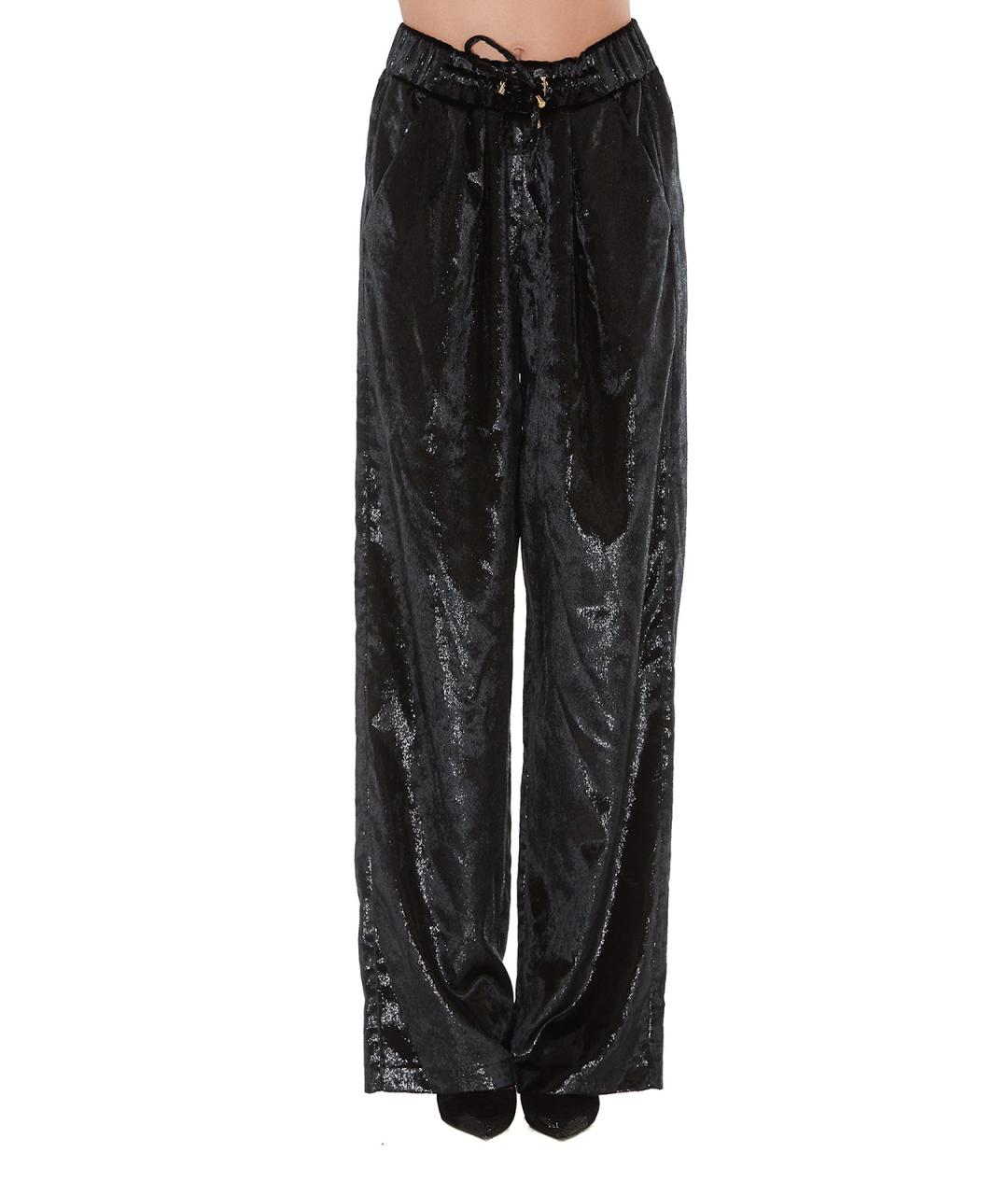 BALMAIN Черные полиэстеровые прямые брюки, фото 3