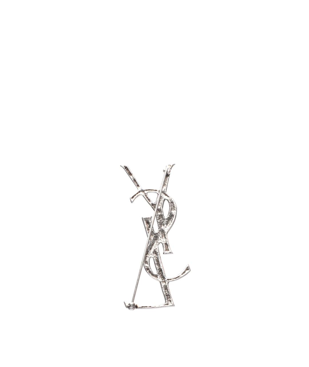 SAINT LAURENT Серебряная металлическая булавка / брошь, фото 2
