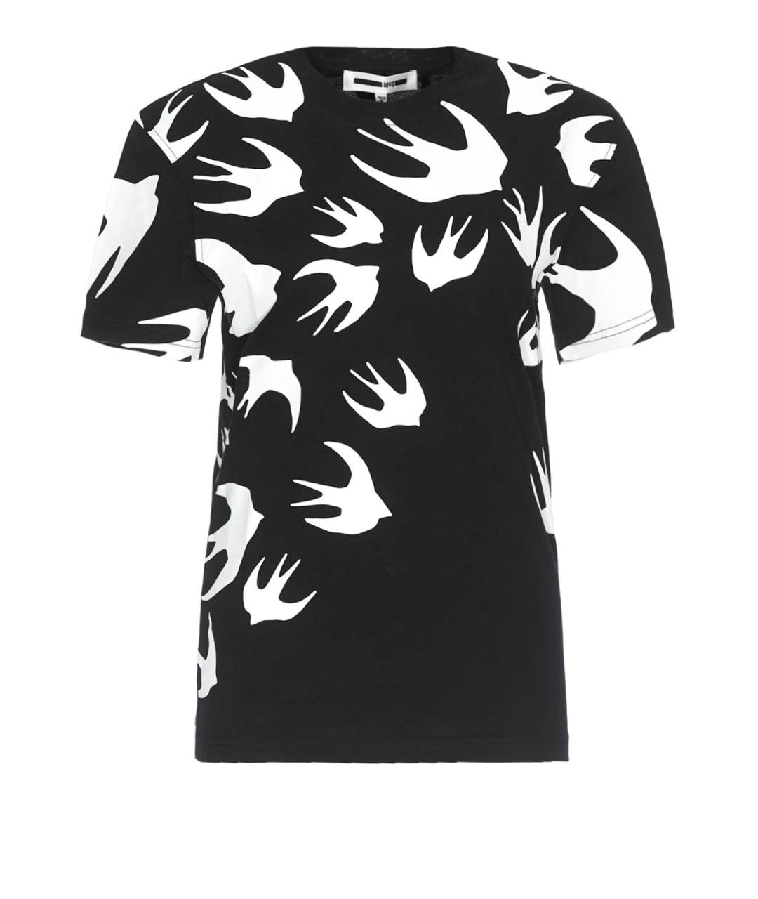 MCQ ALEXANDER MCQUEEN Черная хлопковая футболка, фото 1