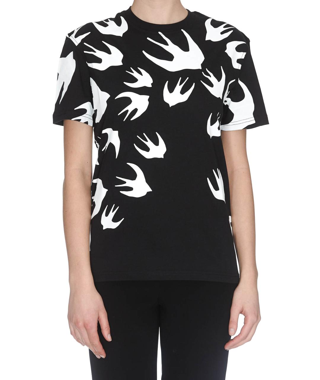 MCQ ALEXANDER MCQUEEN Черная хлопковая футболка, фото 3