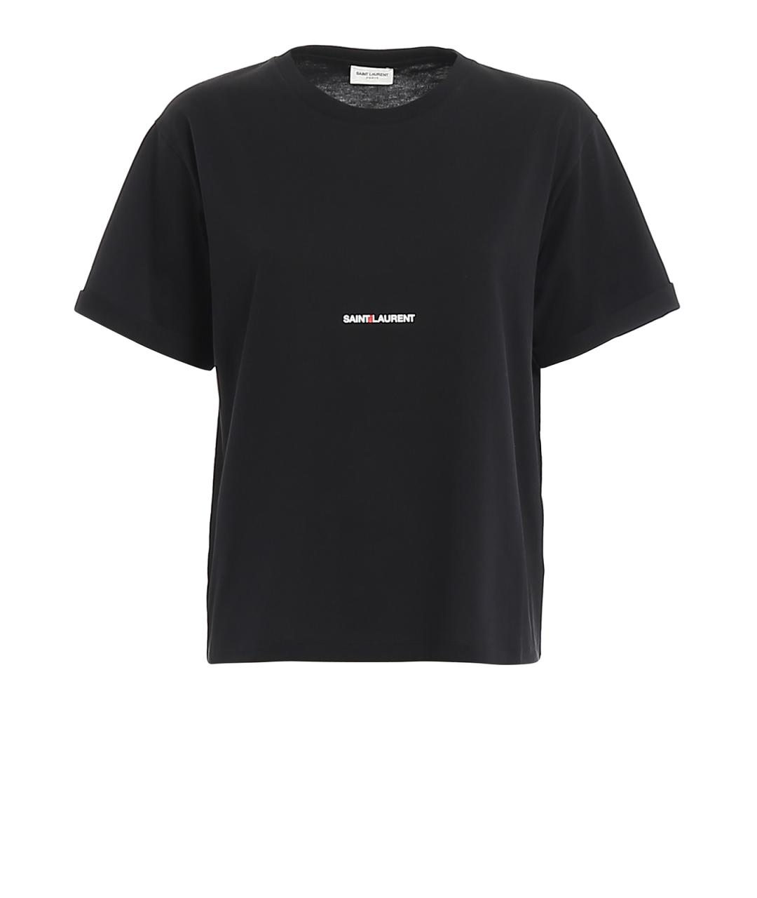 SAINT LAURENT Черная хлопковая футболка, фото 6