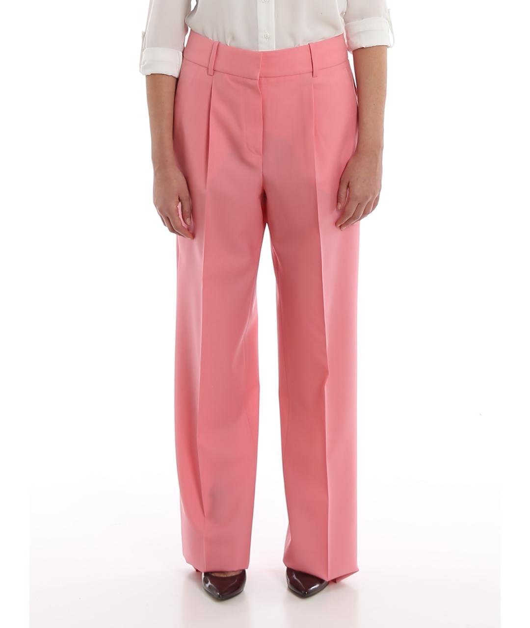 GIVENCHY Розовые шерстяные прямые брюки, фото 3