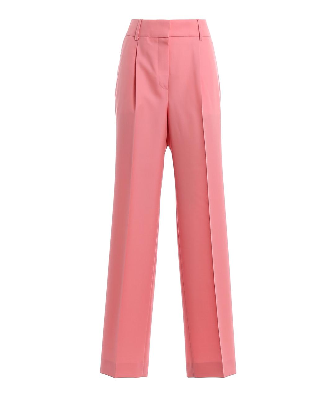 GIVENCHY Розовые шерстяные прямые брюки, фото 1