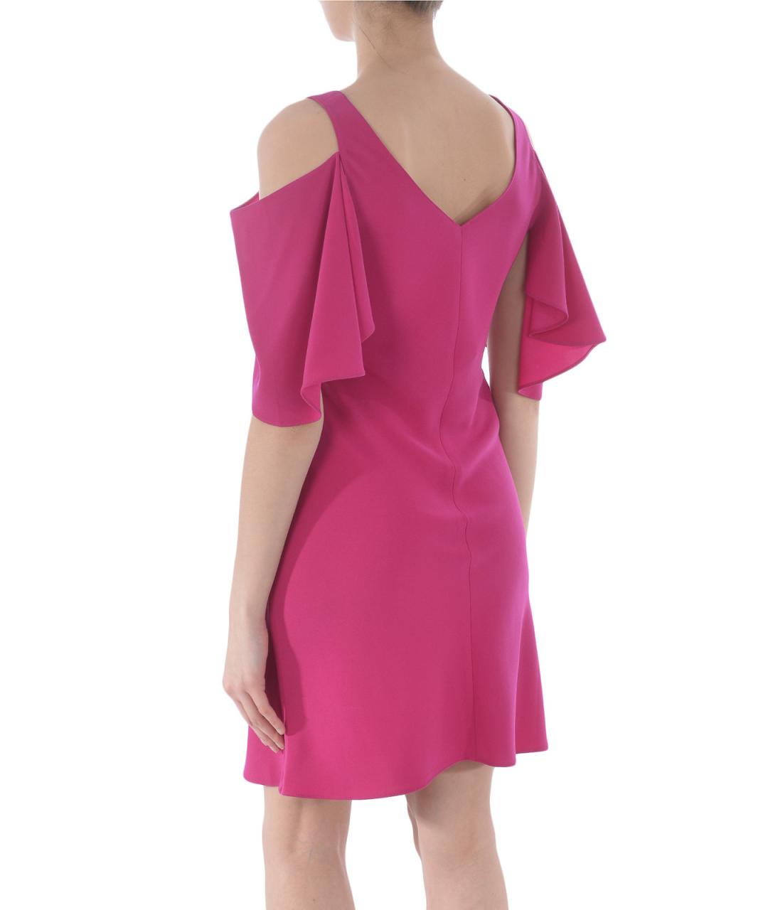 MCQ ALEXANDER MCQUEEN Фуксия ацетатное коктейльное платье, фото 4