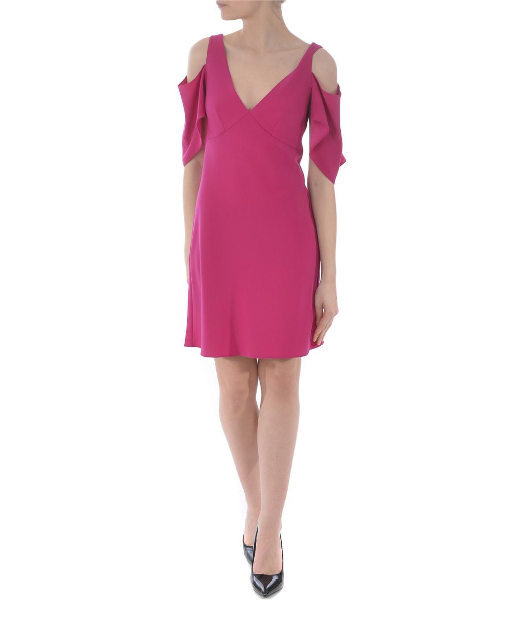 MCQ ALEXANDER MCQUEEN Фуксия ацетатное коктейльное платье, фото 2