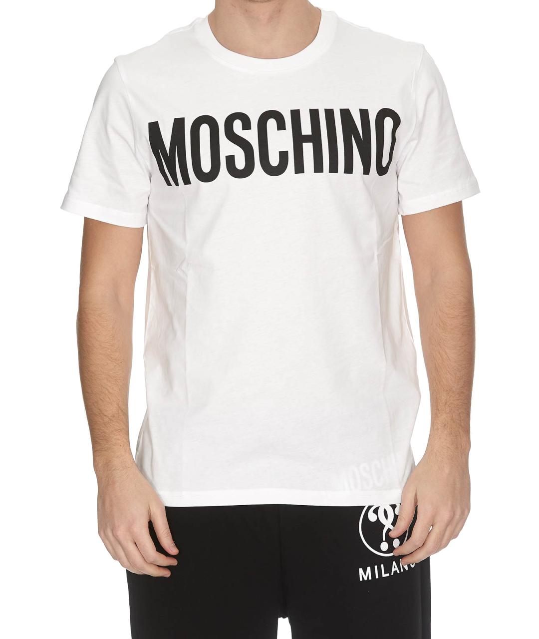 MOSCHINO Белая хлопковая футболка, фото 3