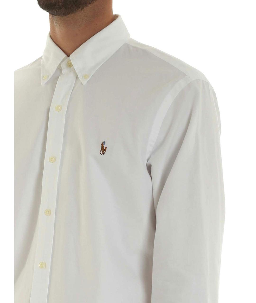 POLO RALPH LAUREN Белая хлопковая классическая рубашка, фото 5