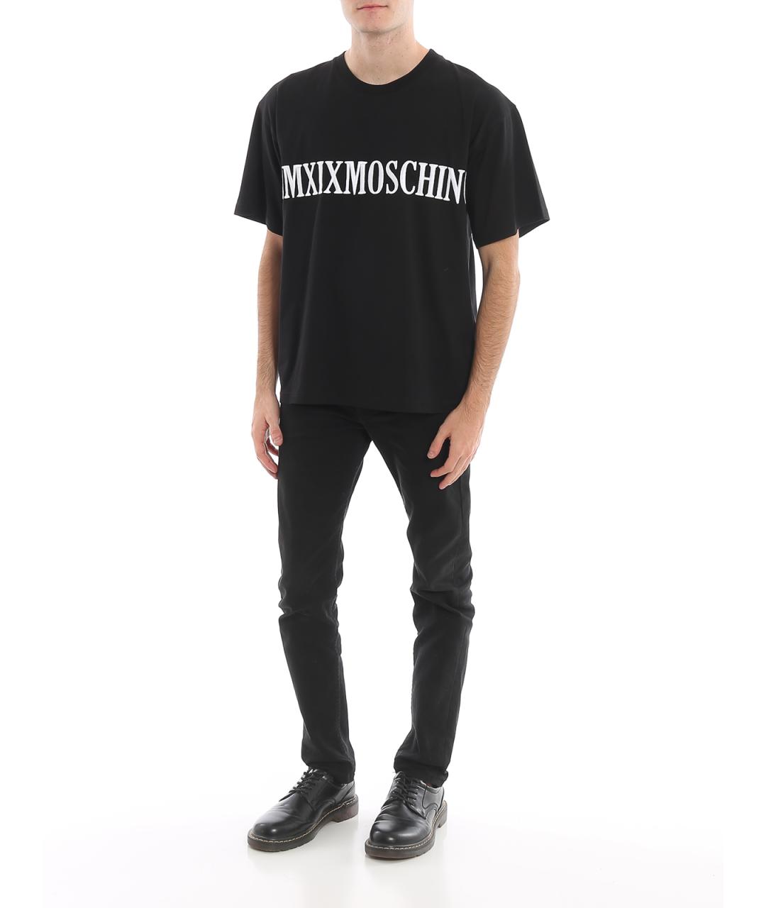 MOSCHINO Черная хлопковая футболка, фото 2