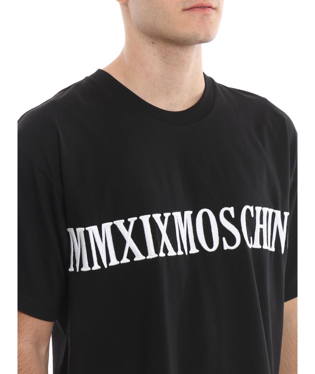 MOSCHINO Черная хлопковая футболка, фото 5