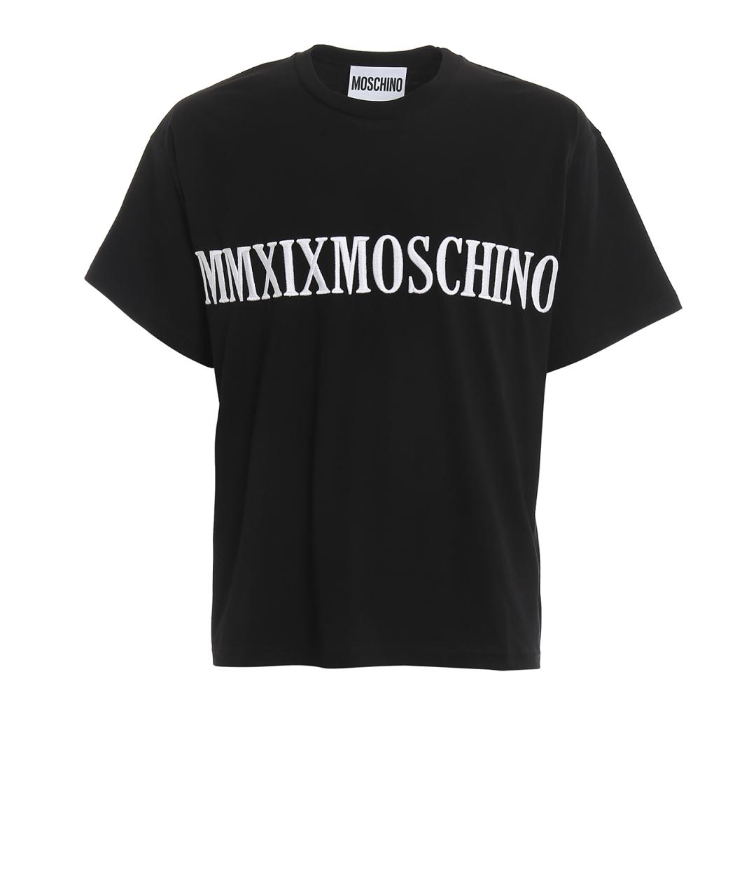 MOSCHINO Черная хлопковая футболка, фото 1