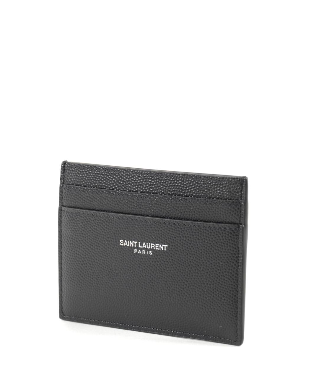 SAINT LAURENT Черный кожаный кошелек, фото 2
