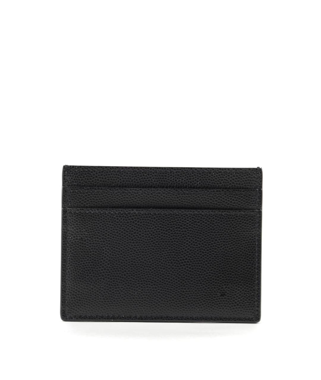 SAINT LAURENT Черный кожаный кошелек, фото 3