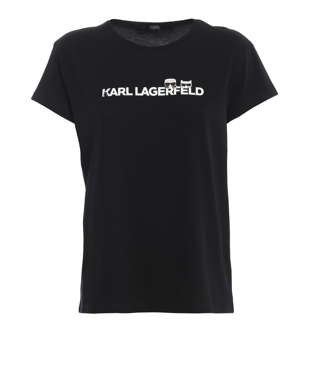 KARL LAGERFELD Черная хлопковая футболка, фото 1