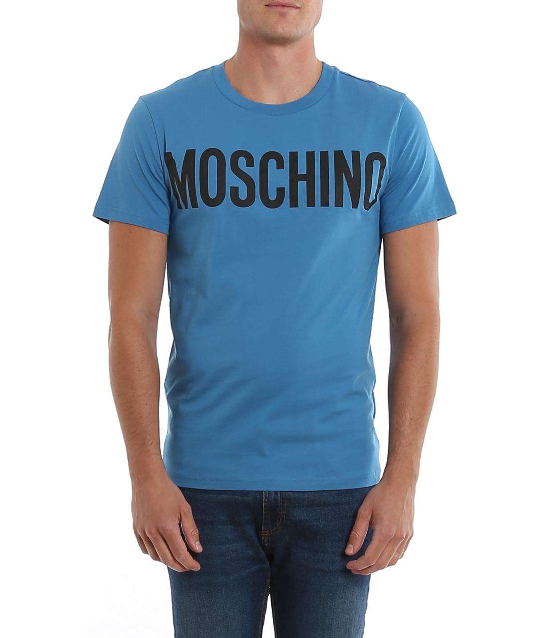 MOSCHINO Синяя хлопковая футболка, фото 3