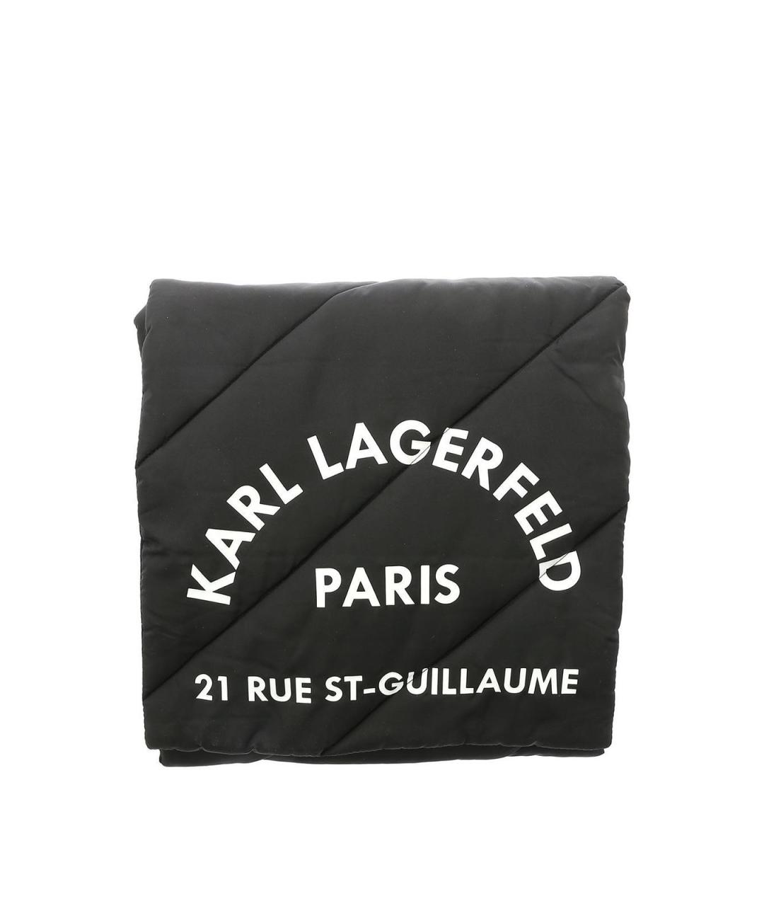 KARL LAGERFELD Черный хлопковый шарф, фото 2