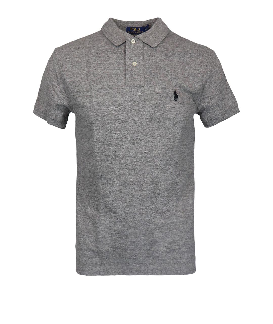 POLO RALPH LAUREN Серое хлопковое поло с коротким рукавом, фото 1