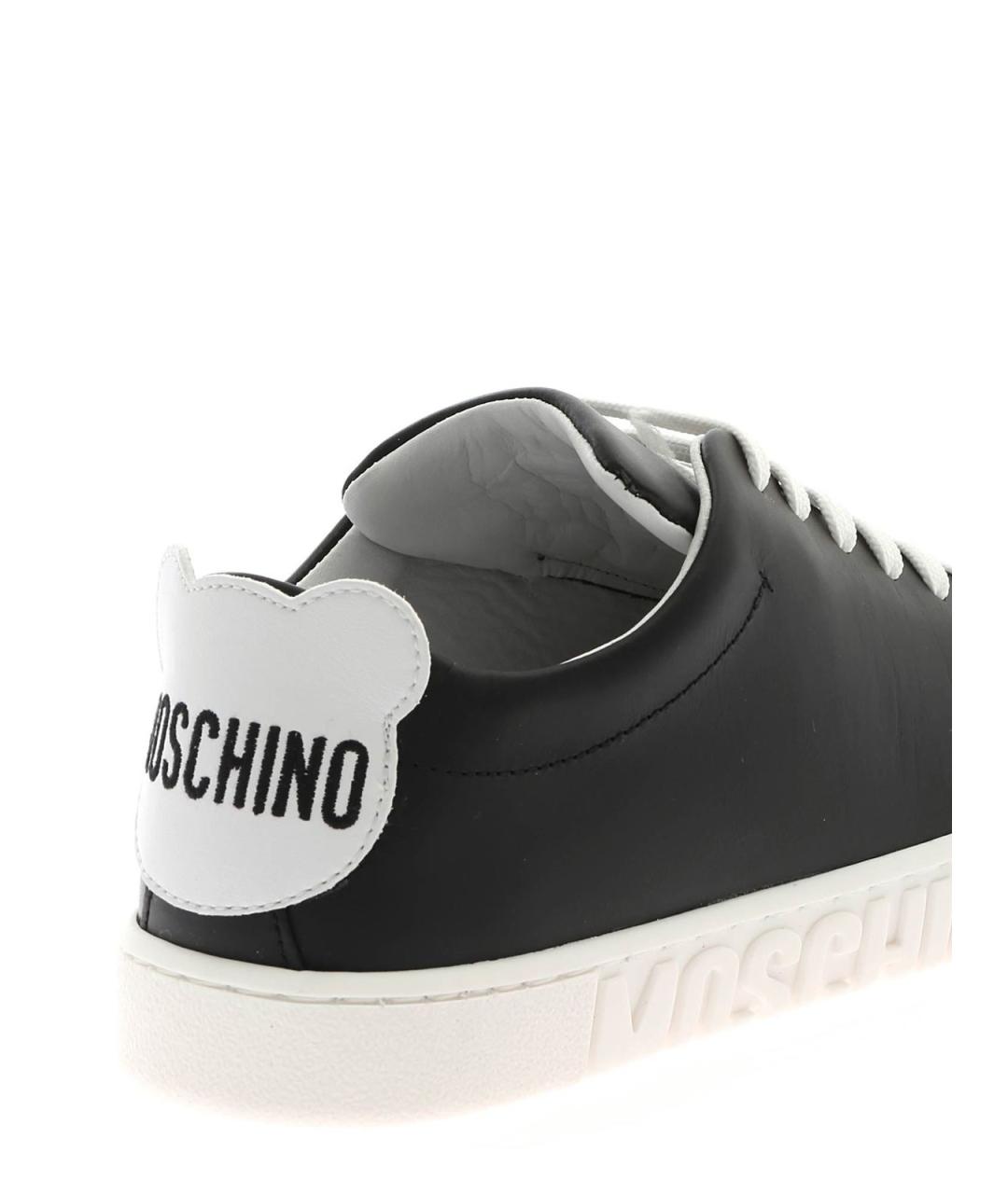 MOSCHINO Черные кожаные кеды, фото 5