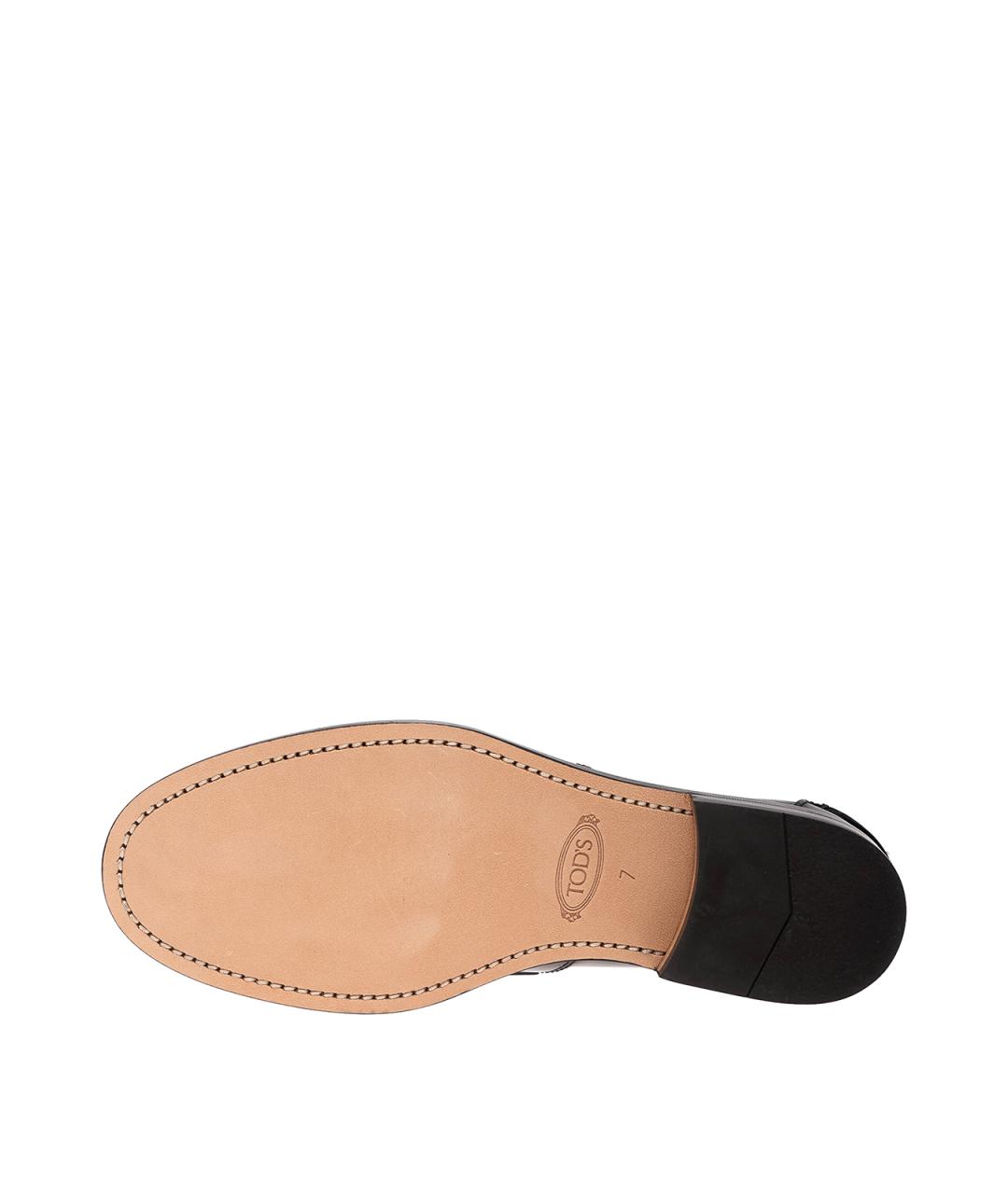 TOD'S Черные кожаные лоферы, фото 5