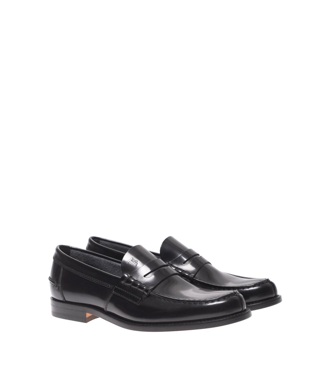 TOD'S Черные кожаные лоферы, фото 2