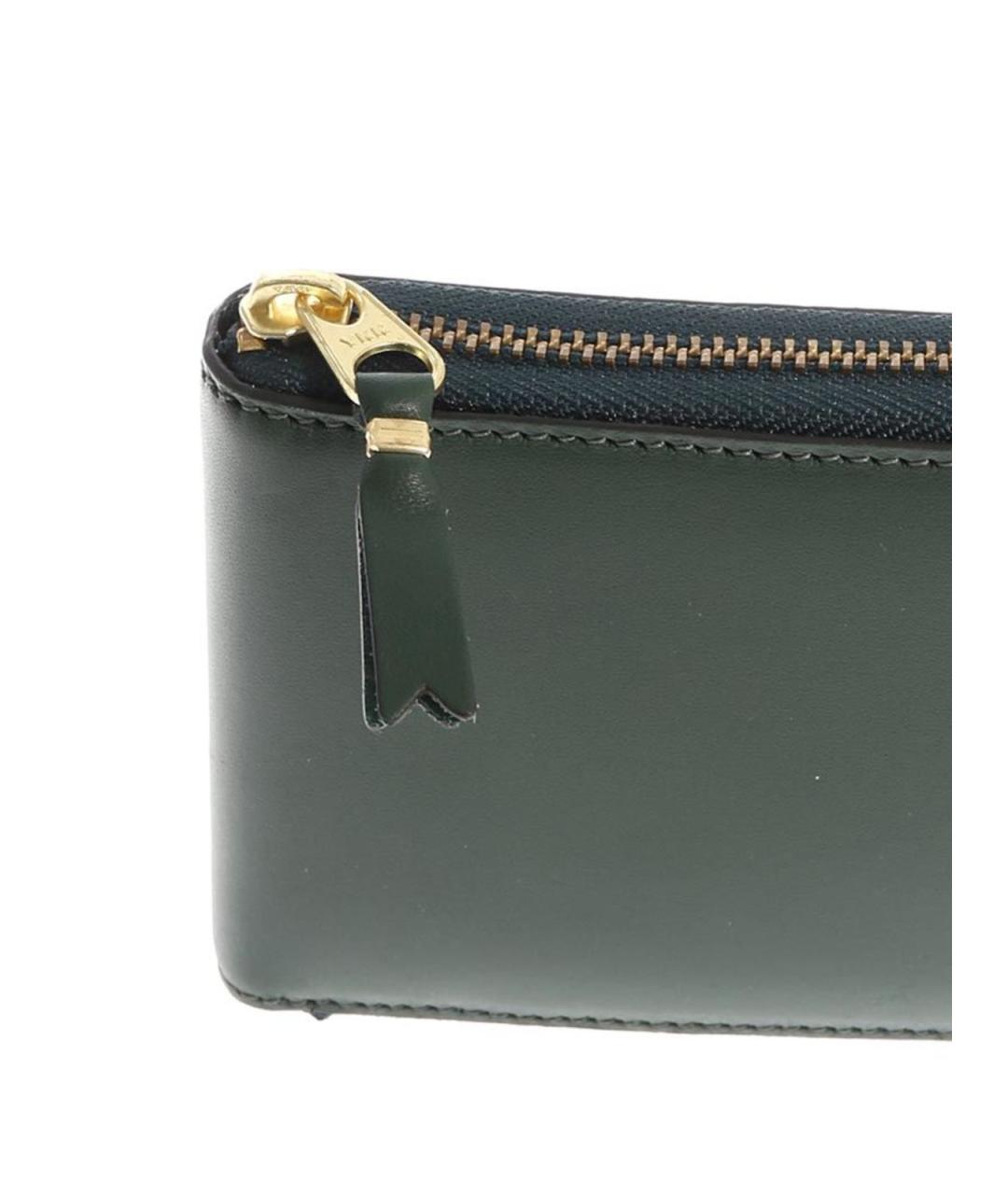 COMME DES GARÇONS WALLET Зеленый кожаный кошелек, фото 4