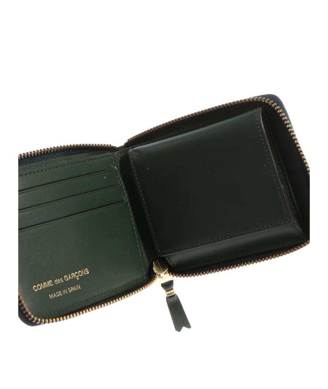COMME DES GARÇONS WALLET Зеленый кожаный кошелек, фото 5