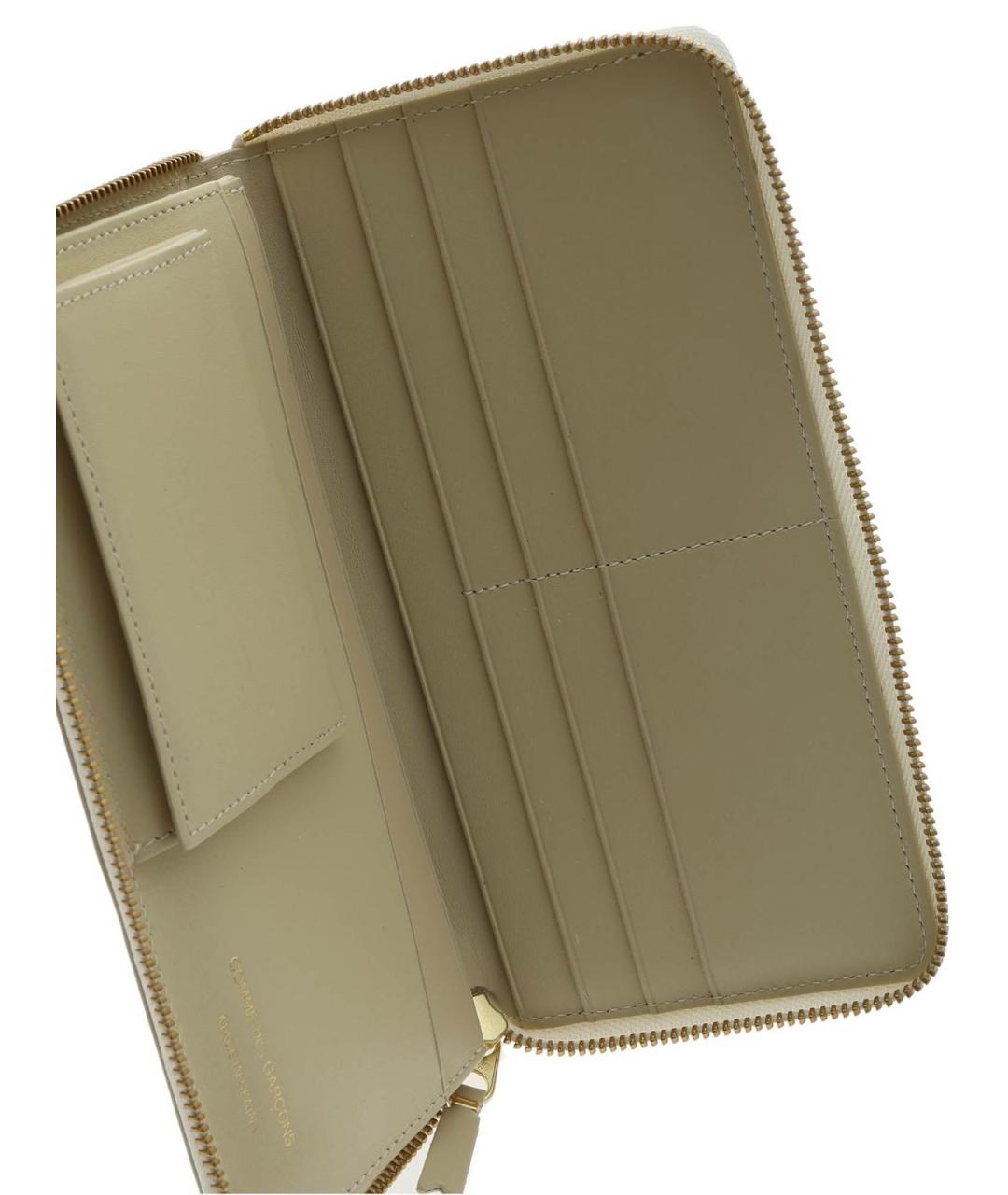 COMME DES GARÇONS WALLET Бежевый кожаный кошелек, фото 5
