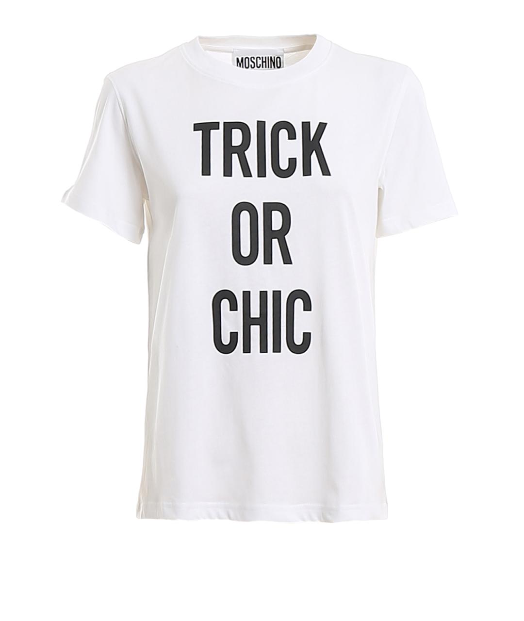 MOSCHINO Белая хлопковая футболка, фото 1