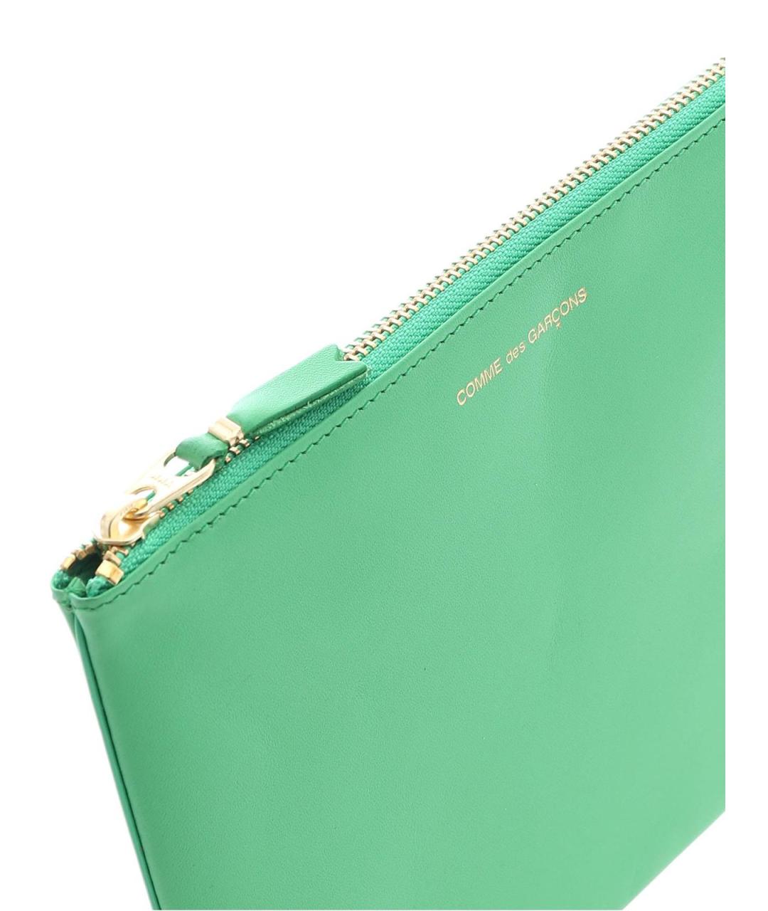 COMME DES GARÇONS WALLET Зеленая кожаная барсетка, фото 4