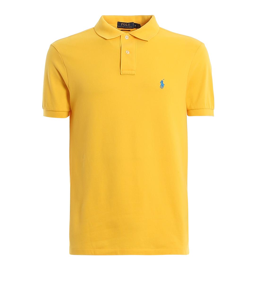 POLO RALPH LAUREN Желтое хлопковое поло с коротким рукавом, фото 1