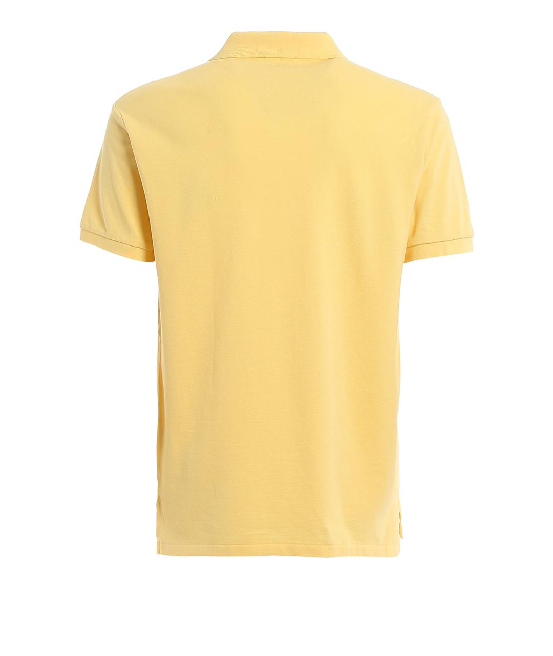 POLO RALPH LAUREN Желтое хлопковое поло с коротким рукавом, фото 2