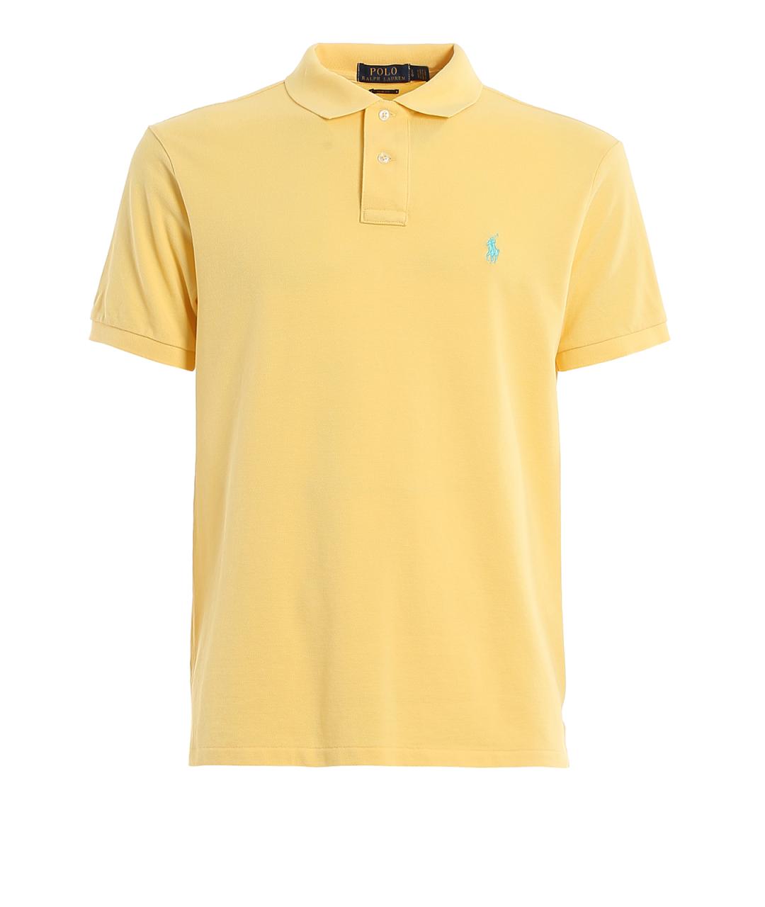 POLO RALPH LAUREN Желтое хлопковое поло с коротким рукавом, фото 1