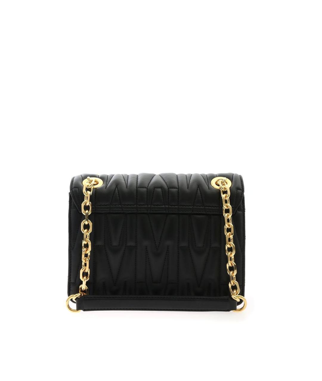 MOSCHINO Черная кожаная сумка через плечо, фото 3