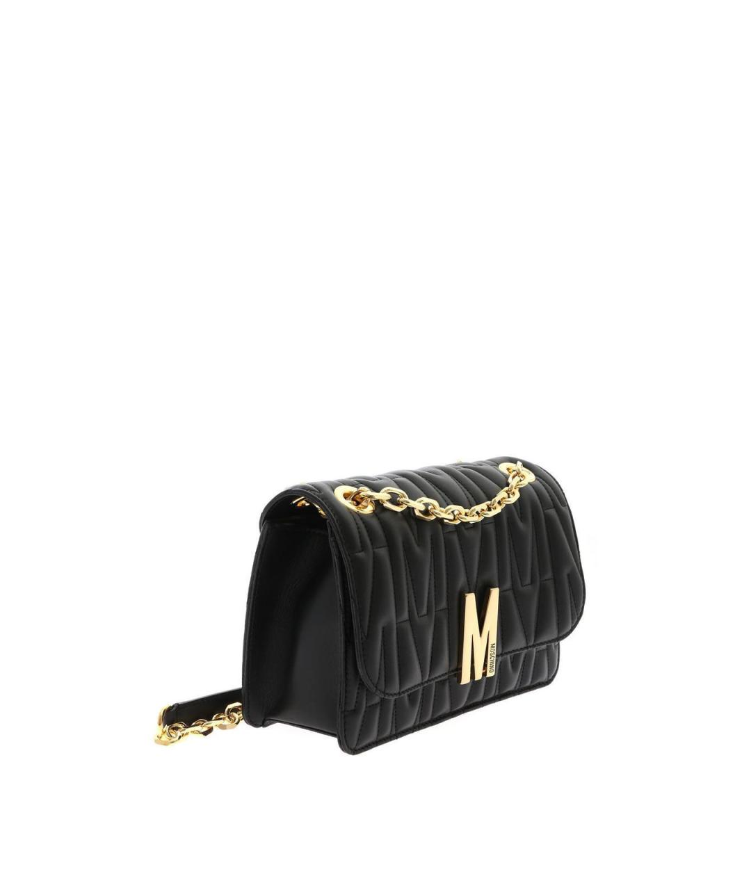MOSCHINO Черная кожаная сумка через плечо, фото 2