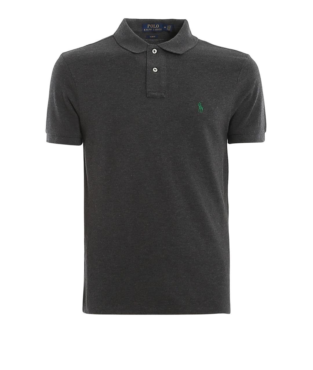 POLO RALPH LAUREN Серое хлопковое поло с коротким рукавом, фото 1