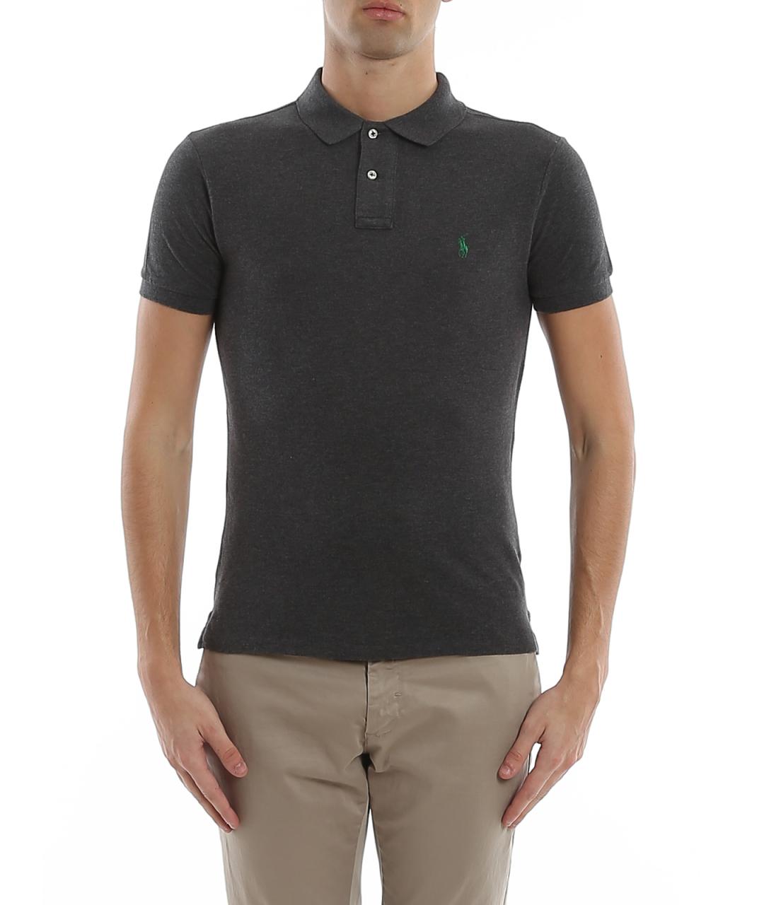 POLO RALPH LAUREN Серое хлопковое поло с коротким рукавом, фото 3