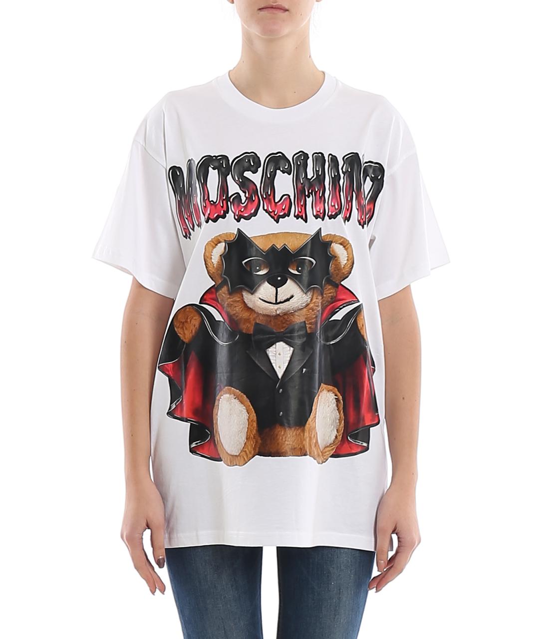 MOSCHINO Белая хлопковая футболка, фото 3