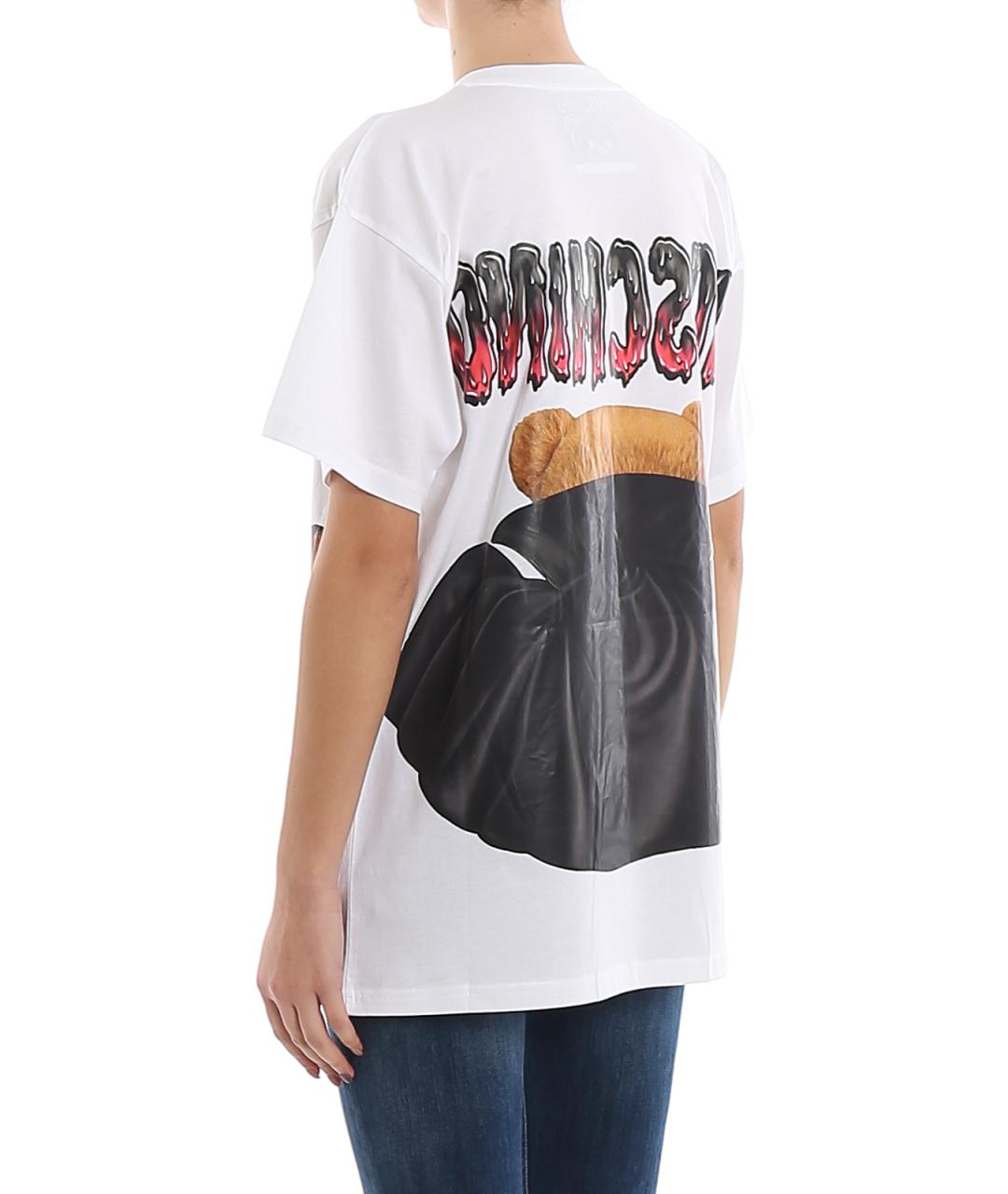 MOSCHINO Белая хлопковая футболка, фото 4